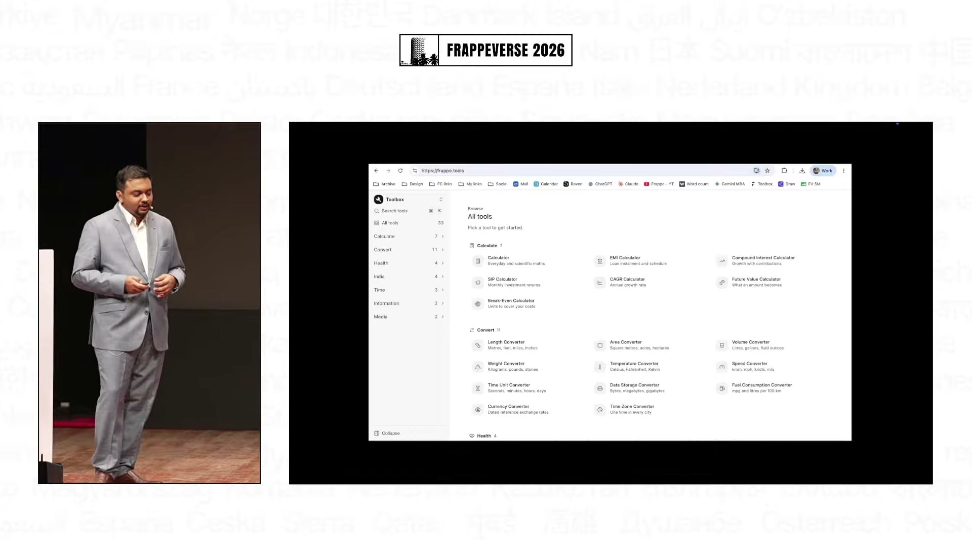 Frappe Toolbox collects calculators, converters and other everyday utilities.