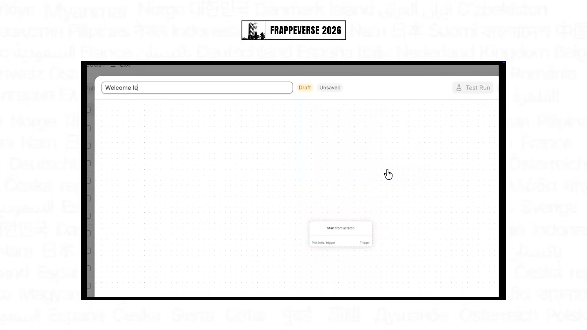 The visual workflow builder in Frappe CRM shown at Frappeverse Mumbai 2026