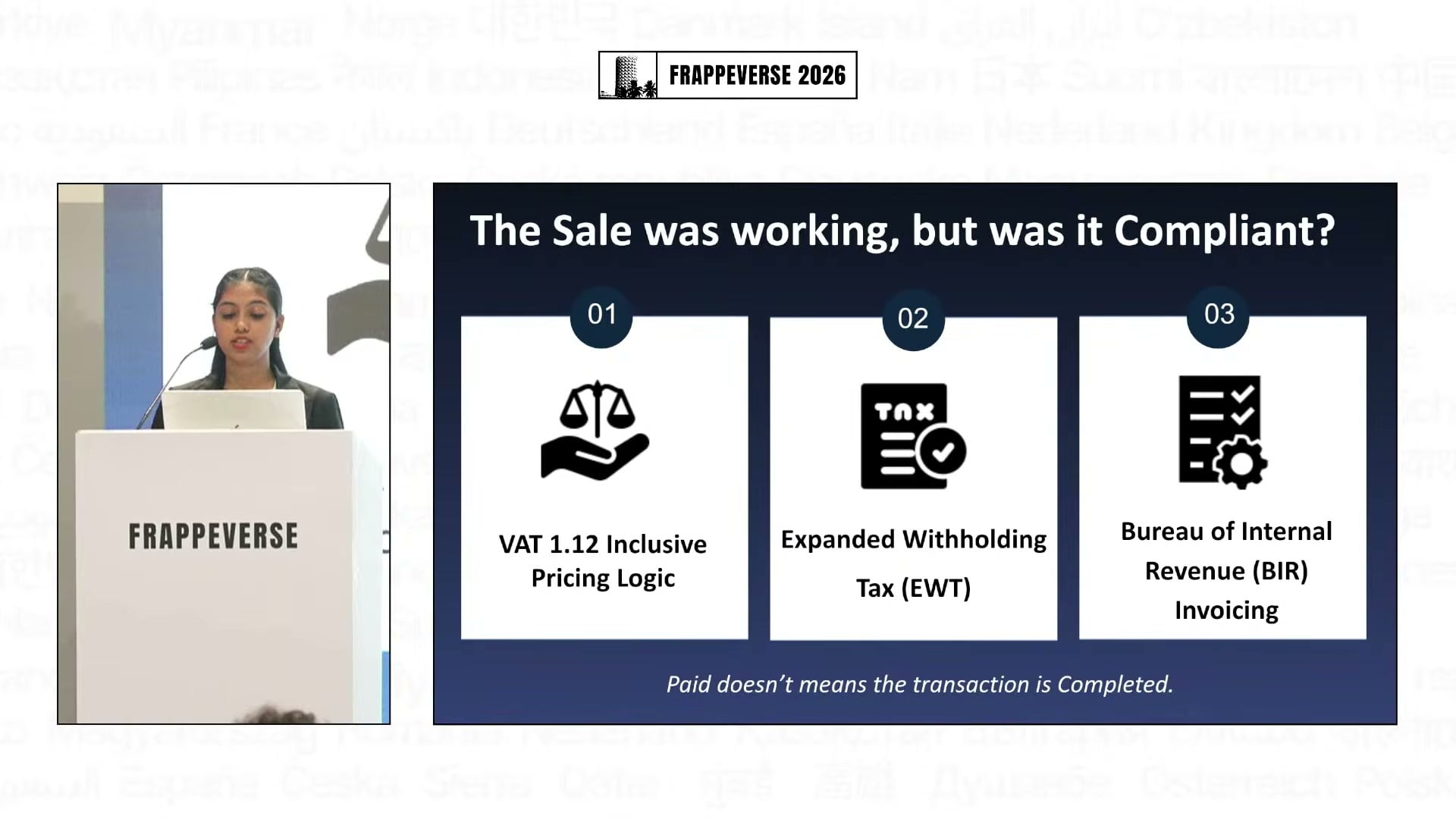 The sale incorporated Philippine VAT, Expanded Withholding Tax and BIR invoicing rules.