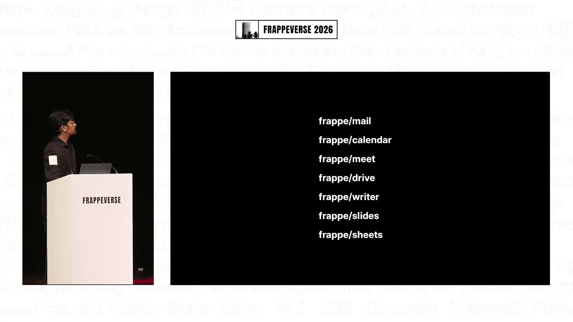 Faris Ansari presents the Frappe Suite apps now housed in one repository.