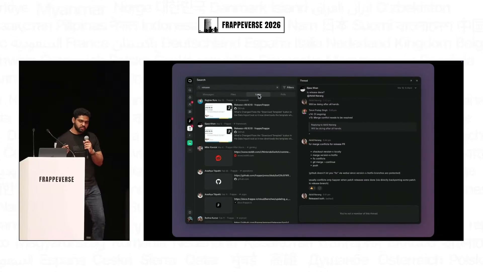 Raven V3 displays relevance-ranked full-text search results beside the conversation.