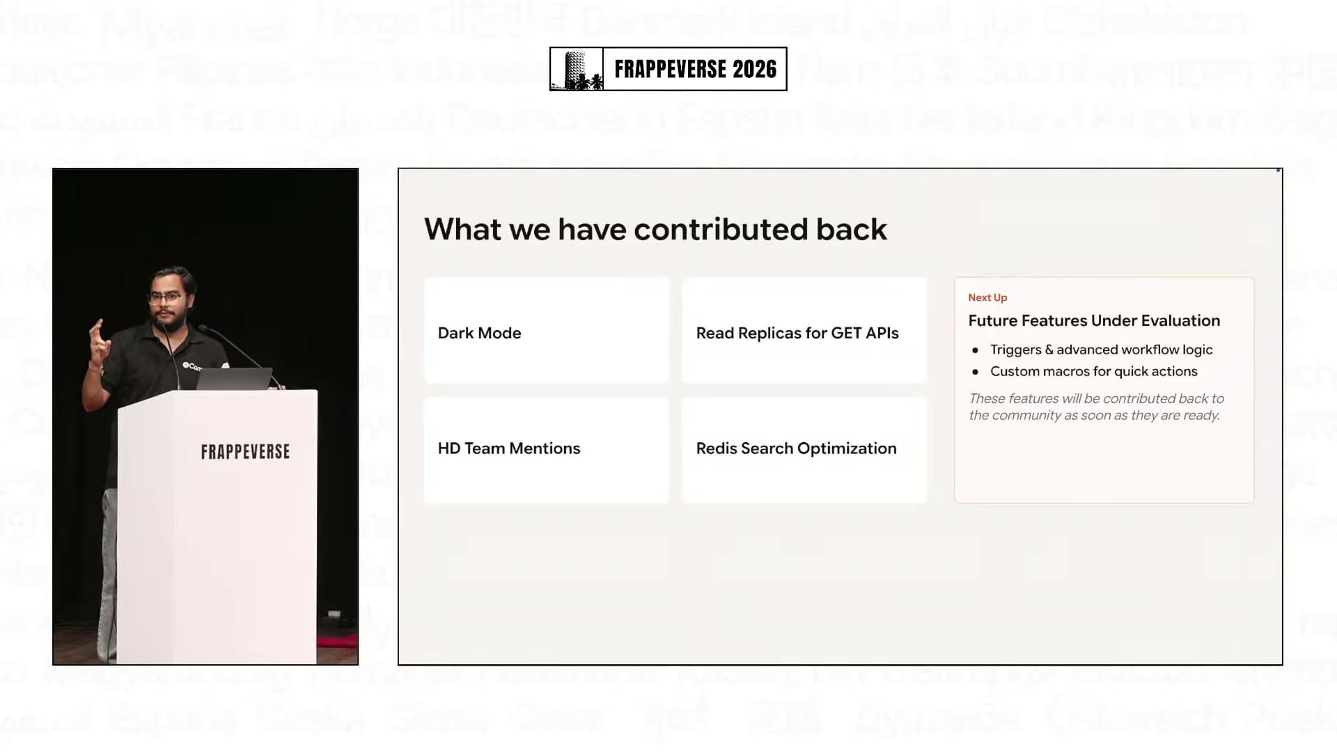 Niraj Gautam lists the Helpdesk improvements contributed back and the workflow features still under evaluation.