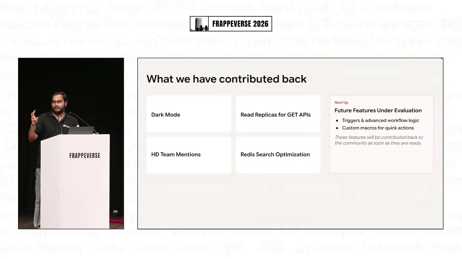 Niraj Gautam lists the Helpdesk improvements contributed back and the workflow features still under evaluation.